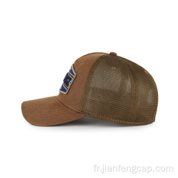 Casquette de baseball en tissu PU avec broderie 5 panneaux